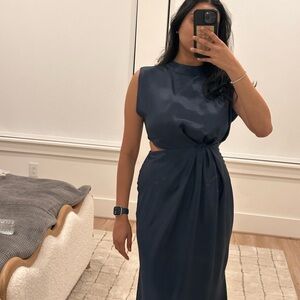 Zara Midnight Blue Cutout Midi Dress